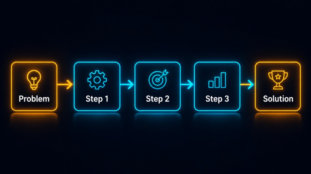 Chain of Thought diagram showing linear step-by-step reasoning pathway