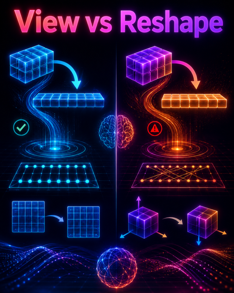 Master PyTorch Tensor Shapes: .view(), .reshape(), .transpose(), .permute()