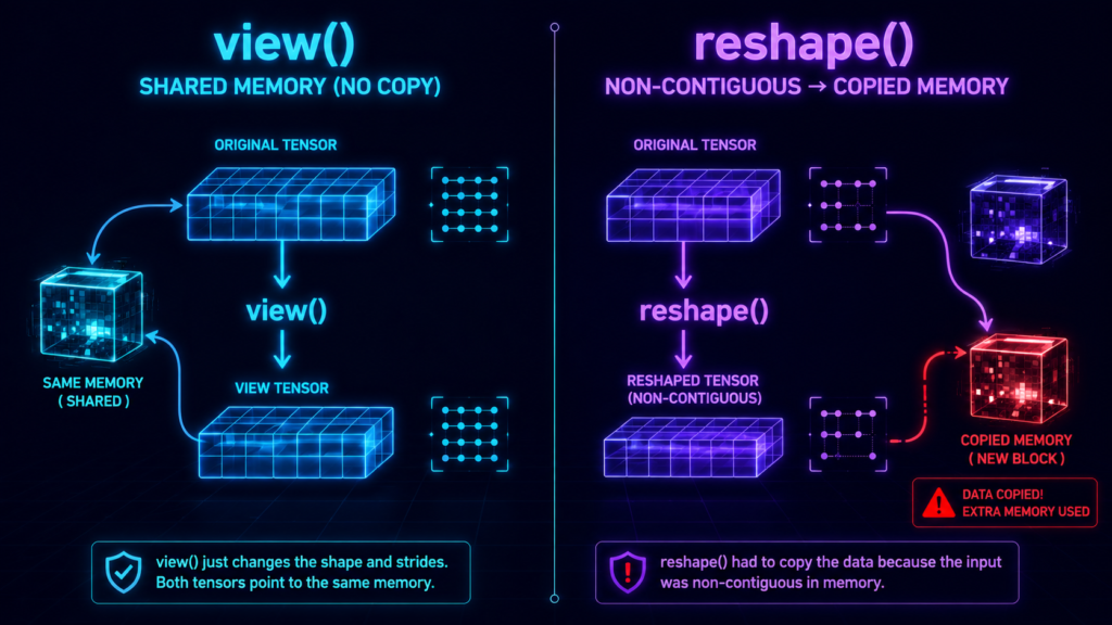 view vs reshape in pytorch
