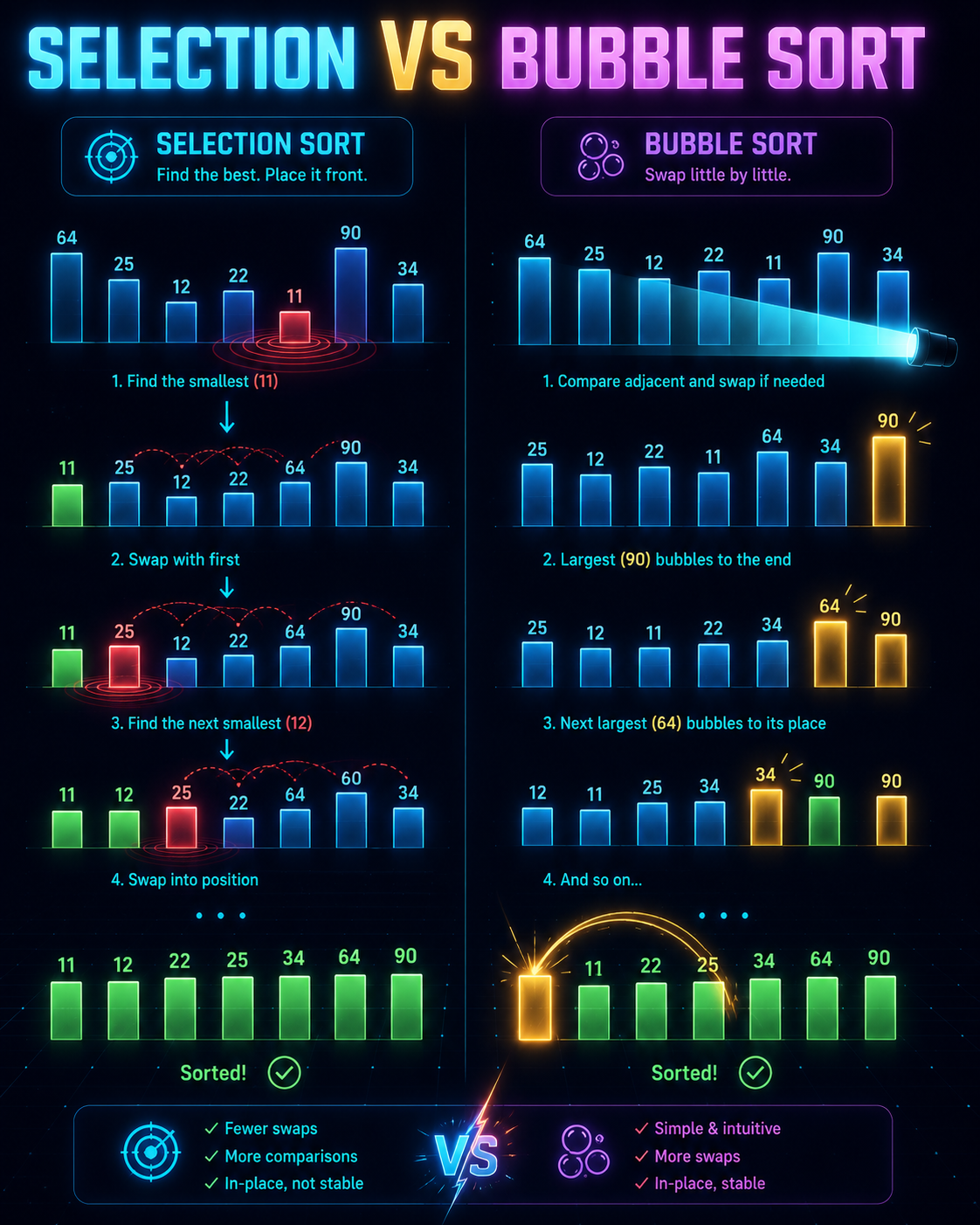 Selection vs Bubble Sort